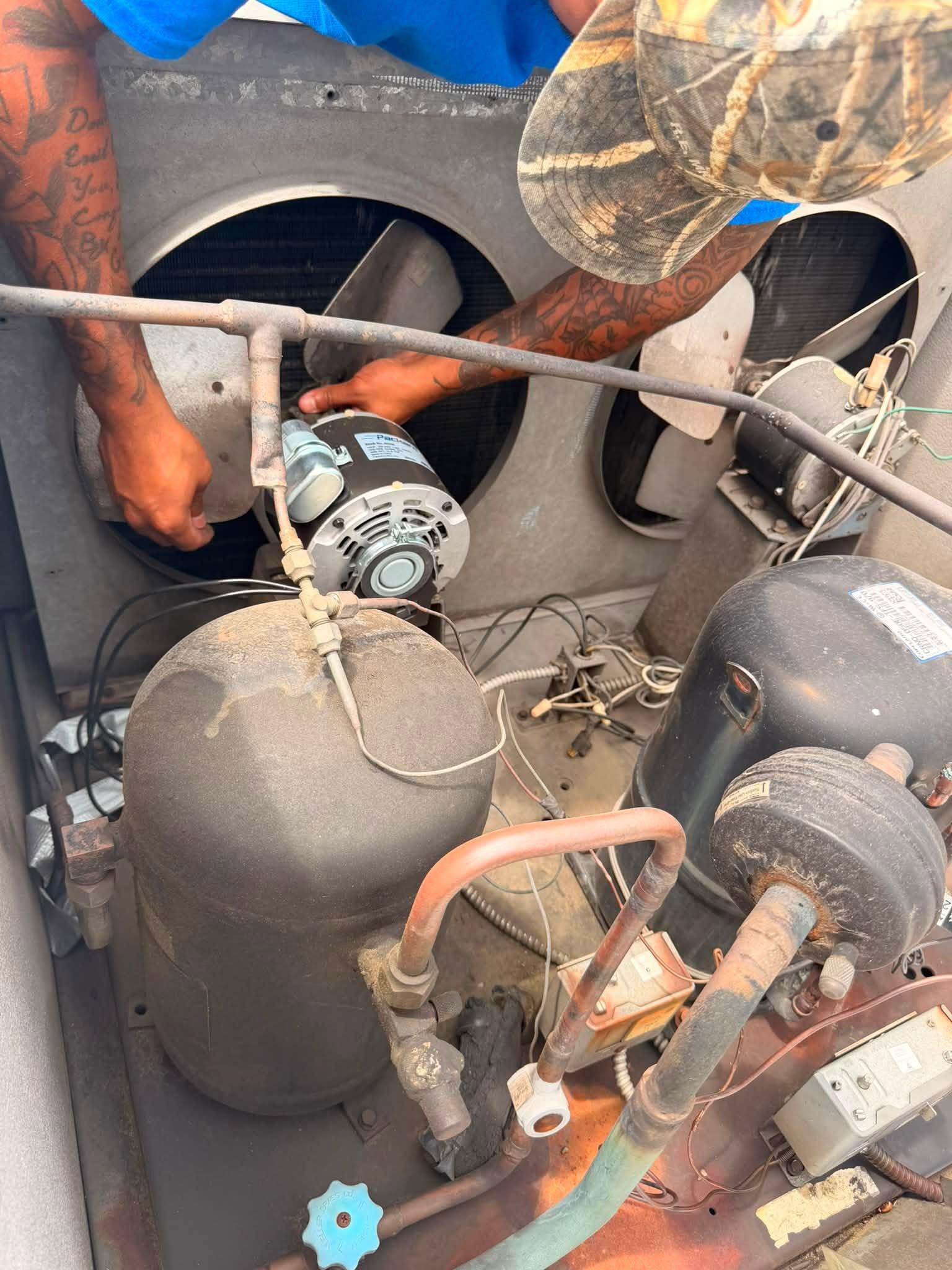 Commercial HVAC motor being repaired