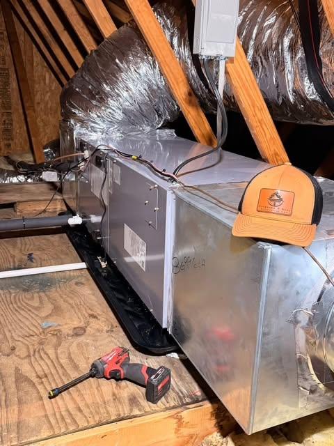 New air handler installation in an attic